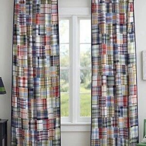 Pottery Barn Kids Madras plaid blackout curtains x 2